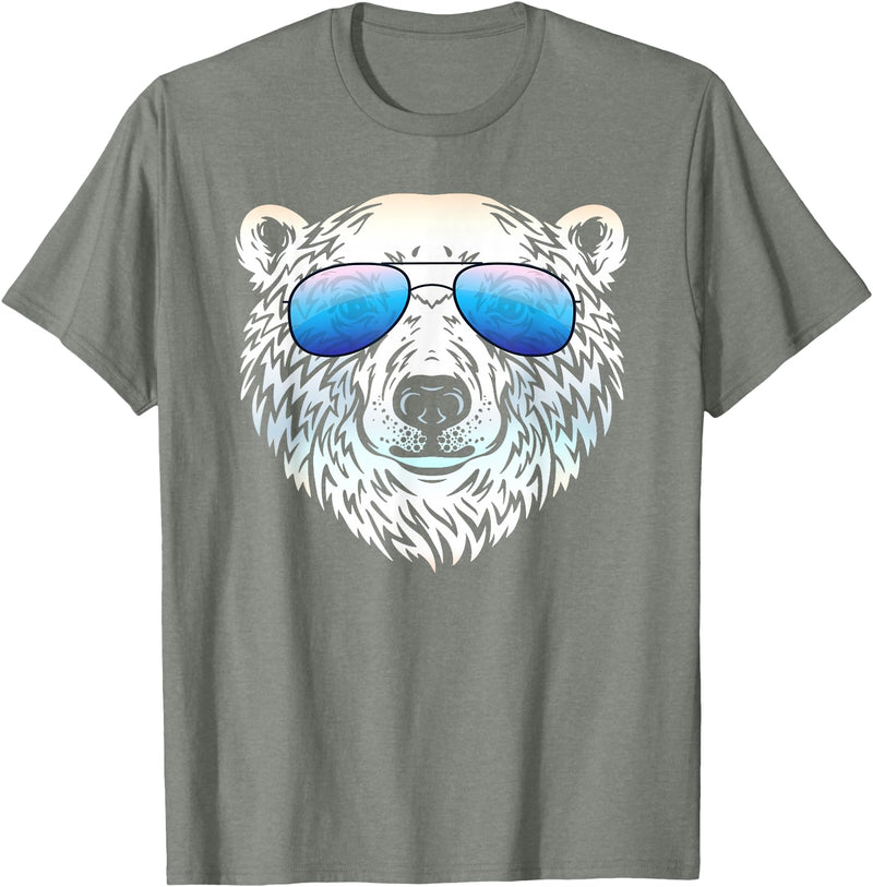 Sunglasses Zoo Mega Cool Polar Bear T-Shirt - Olive Heather