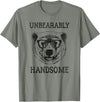 Trendy Apparel Trendy Unbearably Handsome Stunning Bear Face T-Shirt - Olive Heather