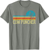 Cow Puncher Cowboy Graphic Funny Western Cow Puncher Cowboy Country T-Shirt - Olive Heather