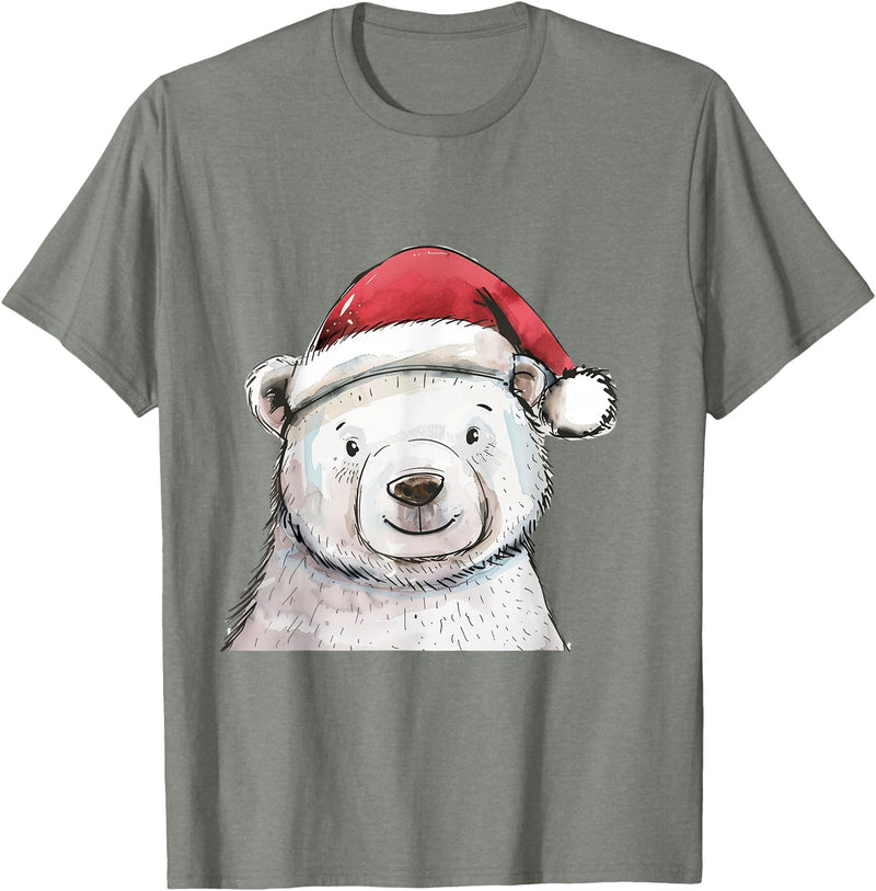 Merry Christmas Gifts For The Whole Family Christmas Holiday Season Xmas Polar Bear T-Shirt - Olive Heather