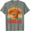 Rodent Father's Day Costume Vintage Retro Guinea Pig Uncle Cute Guinea Pig Sunglasses T-Shirt - Olive Heather