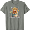 KAEDAM Gifts: Highland Cows Cute Baby Highland Cow Calf Love Spring Pastel Novelty T-Shirt - Olive Heather