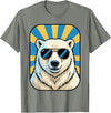Cute Animal Designs Funny Polar Bear Wearing Sunglasses Animal Humour Jokes T-Shirt - Olive Heather