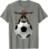 Behrbones Clothing Bear Goalie On Soccer Ball - by Behrbones T-Shirt - Olive Heather
