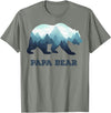 Dramabite Papa Bear Wildlife Father's Day Gift for Dad, Daddy or Dada T-Shirt - Olive Heather