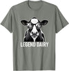 Farmstead Legends Legend Dairy, Cool Cow with Sunglasses T-Shirt - Olive Heather