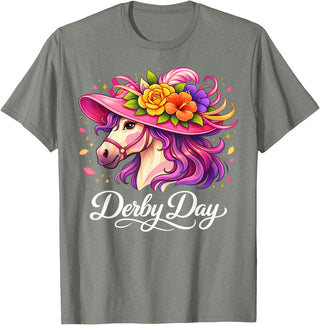 Funny Outfit Men Women 2026 Horse Racing Funny Derby Day 2026 Horse Racing T-Shirt - Olive Heather