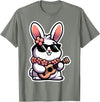 Easter Bunny Rabbit Playing Ukulele Player Musician Hawaii T-Shirt in Olive Heather