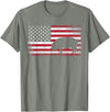 Pig Hog Farm Farmer 4th of July Shirt American Flag America T-Shirt - Olive Heather