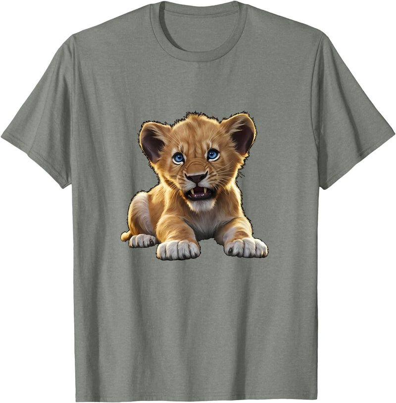 Lion Cubs Cute Lion Shirt Lions Lovers Gifts Lion Cub Angry Lion Lovers Lion Shirt Boys Girls Male Lions T-Shirt - Olive Heather