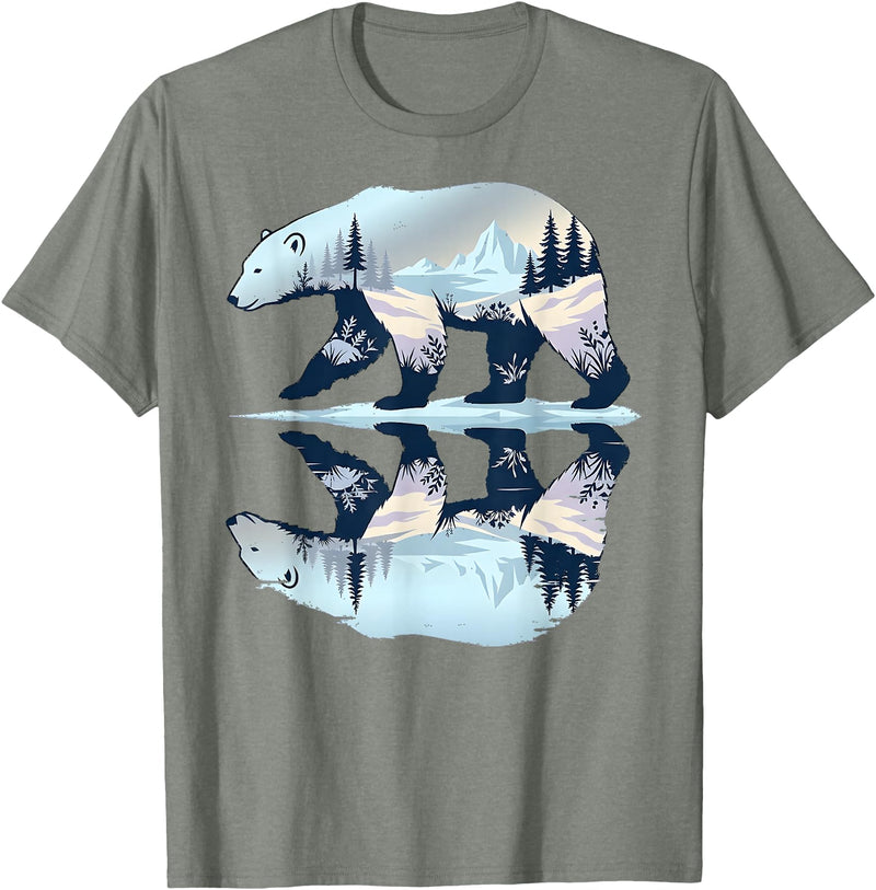 Polar Wildlife Wilderness Lover Polar Bear Arctic Wildlife Nature Animal T-Shirt - Olive Heather