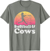 Softball and Cows Apparel Co Softball and Cows Women or Girls Cow T-Shirt - Olive Heather