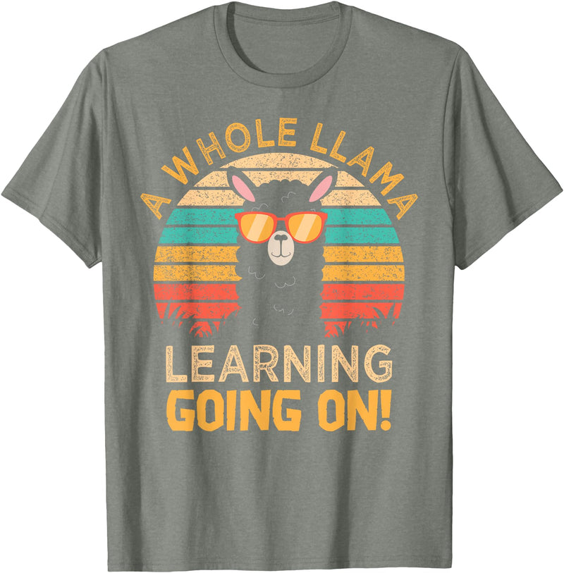 Students & Teachers Designs. A Whole Llama Learning Going on! Students and Teachers T-Shirt - Olive Heather