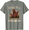 Mama Bear Queen of the Den Products Mama Bear Queen of the Den – Mother with Cubs and Family T-Shirt - Olive Heather