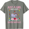 Just A Girl Who Loves Water Water Buffalo Gifts Buffalo Tee Women Just A Girl Who Loves Water Water Buffalo T-Shirt - Olive