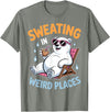 Cool Sweating Funny Summer Sweating Design Sweating in Weird Places Polar Bear Funny Sweating T-Shirt - Olive Heather