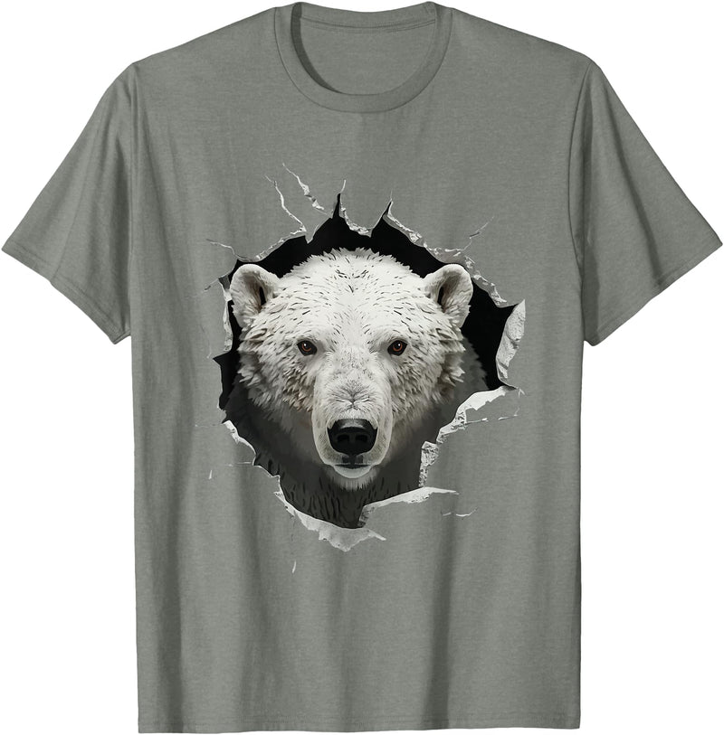 Funny Polar Bear Design Polar Bear T-Shirt - Olive Heather