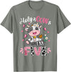 Cow Themed Birthday Party Supplies For Girl 5th Holy Cow I'm Five 5 Years Old 5th Birthday Girl Outfit T-Shirt - Olive