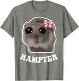 Hampter Sad Hamster Meme Hamster Lover Oddly Specific Memes T-Shirt - Olive Heather