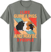 Funny Guinea Pig Gifts For Women Men Kids by DMTRY I Like Guinea Pigs And Maybe 3 People T-Shirt - Olive Heather