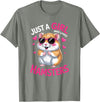 Girls Hamster T-Shirt - Olive Heather