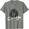 Totality Lion Head Courage T-Shirt T-Shirt - Olive Heather