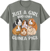 Funny Guinea Pig Lover Guinea Pigs Just a Girl Who Loves Guinea Pig T-Shirt - Olive Heather