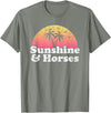 Sunshine and Animals Co Horse Gift - Sunshine and Horses T-Shirt - Olive Heather