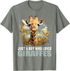 Giraffes Giraffe Lovers Shop Just a Boy who loves Giraffes. Giraffes Giraffe T-Shirt - Olive Heather