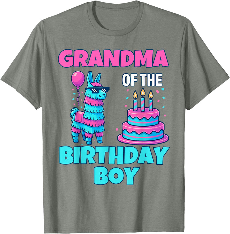 gaming gamer Birthday Llama Pinata Family Apparel grandma Birthday Boy Llama Pinata Party family mathing women T-Shirt - Olive Heather