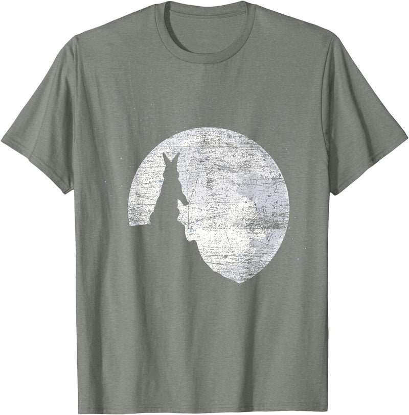 Pet Owner Gift Bunny Moon Rabbit T-Shirt in Olive Heather