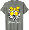 Mama Bear Face Apparel Softball Mama Bear With Sunglasses Bandana Momma Mothers Dy T-Shirt - Olive Heather