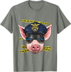 Wowsome! Pig Police Farmer Pig Farm Animal Lover T-Shirt - Olive Heather