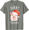 Guinea Pig Christmas T-Shirt Christmas Pig T-Shirt Kids Gift Merry Pigmas T-Shirt - Olive Heather