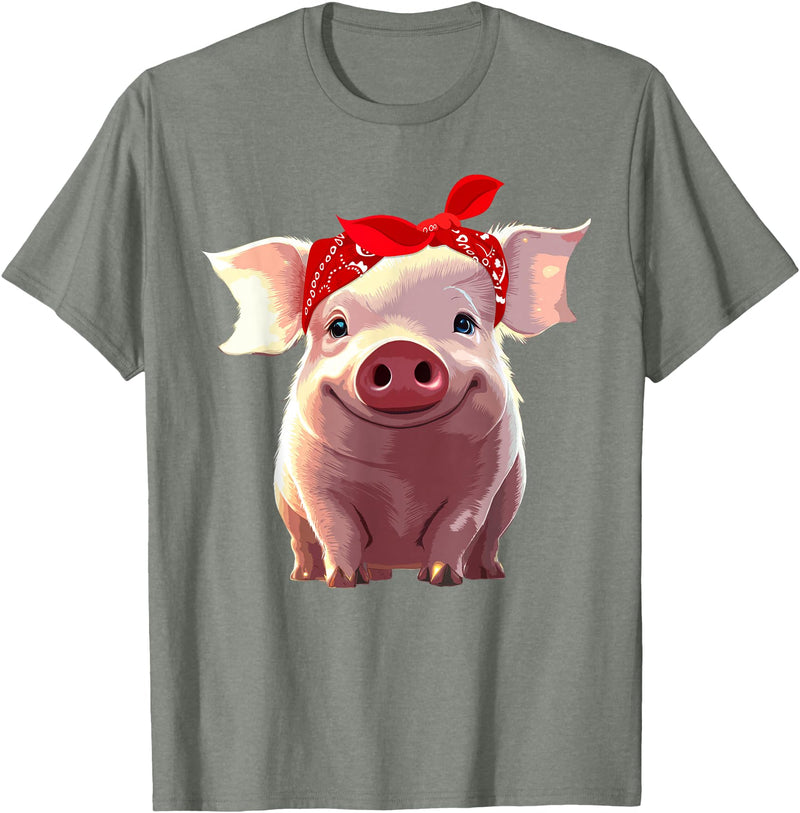 Pig Gift Pig Lover Stuff & Pig Novelty Accessories Funny Pig Design for Women Girls Kids Toddlers Piggy Lovers T-Shirt - Olive Heather