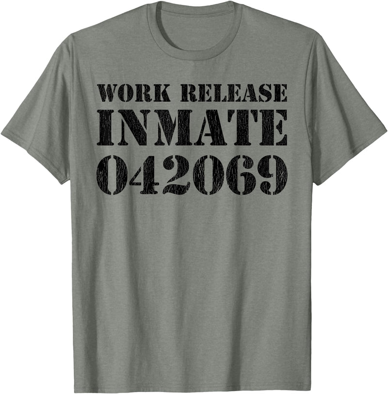 Jail Inmate Costumes by Moxio Orange Prisoner Halloween Costume Work Release Inmate T-Shirt - Olive Heather