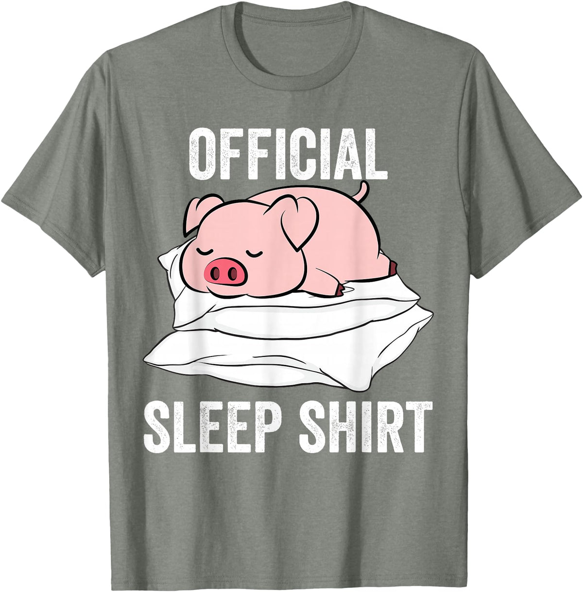 Cute Farmer Animal Designs Official Sleep Shirt Sleeping Cute Pig Piggy Farmer T-Shirt - Olive Heather
