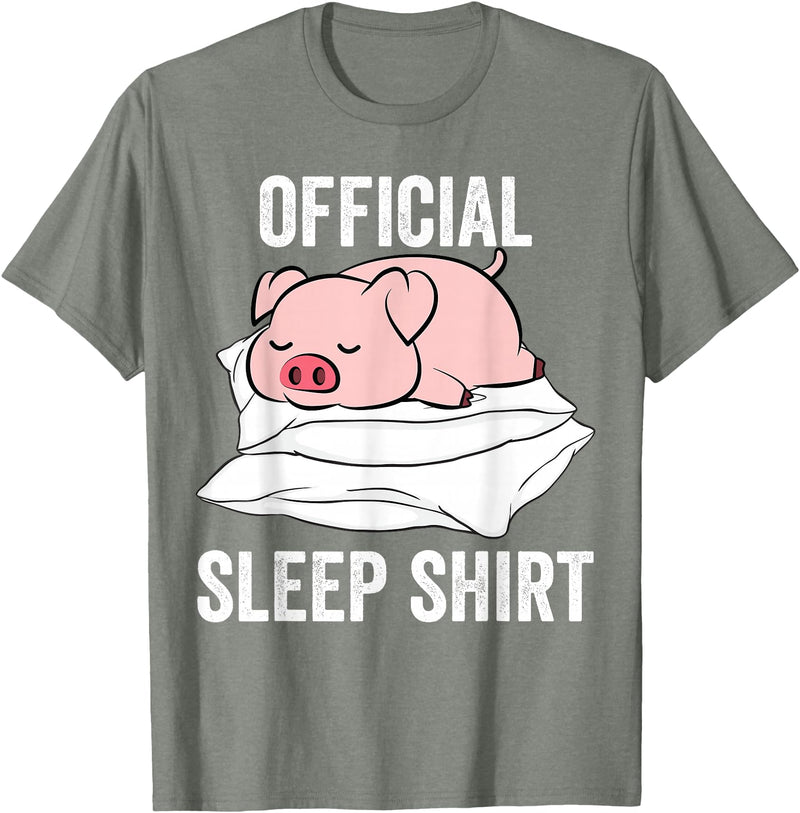 Cute Farmer Animal Designs Official Sleep Shirt Sleeping Cute Pig Piggy Farmer T-Shirt - Olive Heather