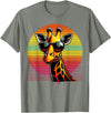 Funny Giraffe lover Giraffe Animal Vintage Sunglasses Giraffe T-Shirt - Olive Heather