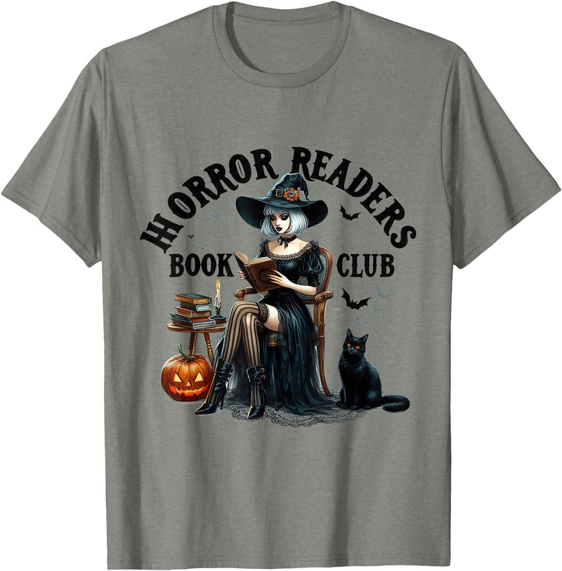 Funny Halloween Costume & Gift for Halloween Party Horror Readers Book Club Halloween Party Costume Girl T-Shirt - Olive