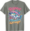 Fishermen Gifts Little Girls Boys Respect The Drip Fishing Boys Girls Fish Youth Bass Kids T-Shirt - Olive Heather