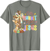 Silly Rabbit Easter Is for Jesus Bunny Cross Kids T-Shirt in Olive Heather
