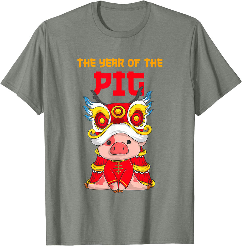 The Year Of The Pig 2031 Chinese Lunar New Year Year Of The Pig 2031 Chinese New Year Zodiac Sign Kids T-Shirt - Olive Heather
