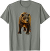 Bear Tees Grizzly Bear Vintage Graphic T-Shirt T-Shirt - Olive Heather