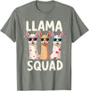 Funny Llama Alpaca Animal Lover Gifts Clothing Llama Squad T-Shirt - Olive Heather