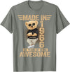 Vintage 60th Birthday 2026 Gifts Men Women 1966 60 Year Old Made in 1966 Teddy Bear 60th Birthday Men Women T-Shirt - Olive Heather