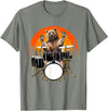 Drum Instrument Drummer Apparel Musical Animal Bear Playing Drums For Drum Lover And Musical Drummer Lover T-Shirt - Olive Heather