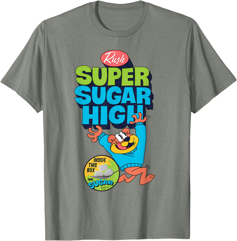 Mathiole Super Sugar Funny Cereal Box Sweet Tooth Bear Candy T-Shirt - Olive Heather