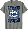 River Beautiful Day Beware Sea Bear Attack T-Shirt - Olive Heather