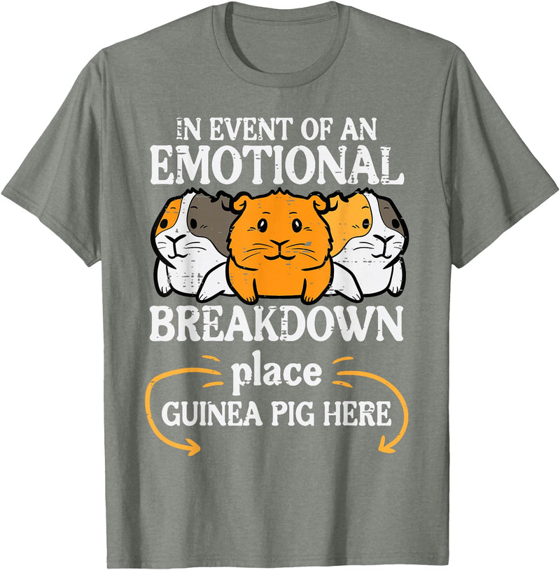 Guinea Pig Shirts For Men Women Kids Gift Emotional Breakdown Place Guinea Pig Cavy Pet Women Men Kids T-Shirt - Olive Heather